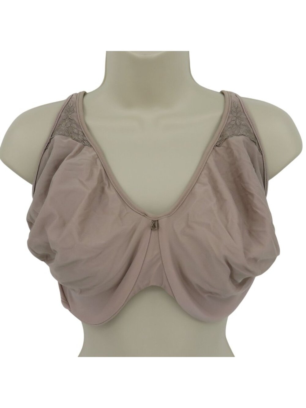 Bali 42DDD 3385 Passion for Comfort Underwire Minimizer Bra Beige Unlined Lace